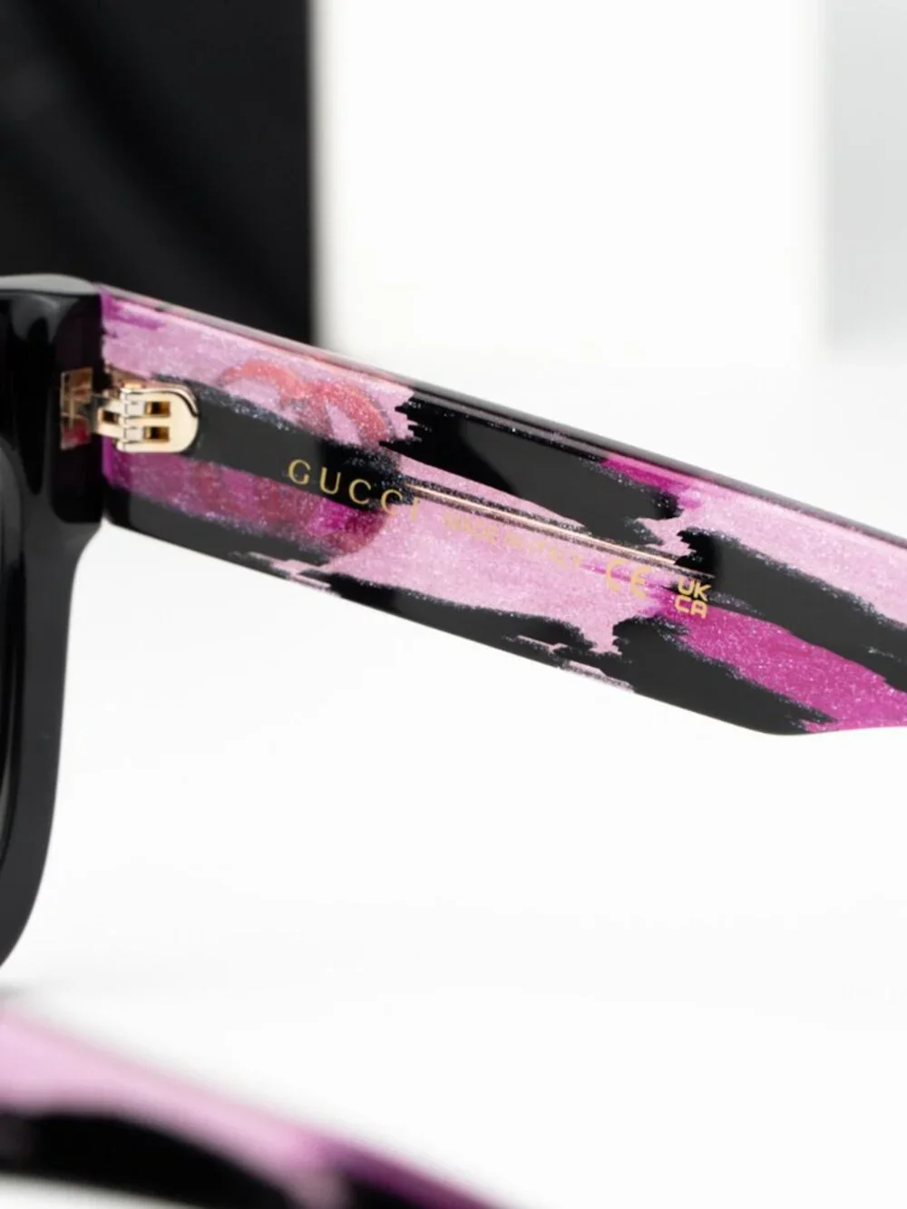 Gucci Women Eyeglasses Black Pink Demo Square GG1549O 003 NEW AUTHENTIC